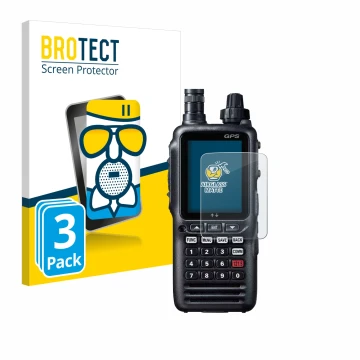 Parte frontale di una confezione del prodotto con il logo del marchio BROTECT. Accanto è raffigurato il dispositivo Yaesu FTA-