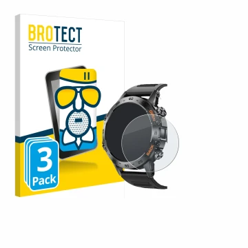 Parte frontale di una confezione del prodotto con il logo del marchio BROTECT. Accanto è raffigurato il dispositivo Lemfo Smar