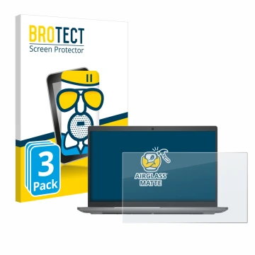 Parte frontale di una confezione del prodotto con il logo del marchio BROTECT. Accanto è raffigurato il dispositivo Dell Latit