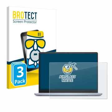 Parte frontale di una confezione del prodotto con il logo del marchio BROTECT. Accanto è raffigurato il dispositivo Dell Inspi