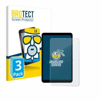 Parte frontale di una confezione del prodotto con il logo del marchio BROTECT. Accanto è raffigurato il dispositivo Alldocube 