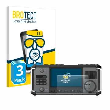 Parte frontale di una confezione del prodotto con il logo del marchio BROTECT. Accanto è raffigurato il dispositivo Xiegu X620