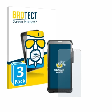 Parte frontale di una confezione del prodotto con il logo del marchio BROTECT. Accanto è raffigurato il dispositivo RugGear RG