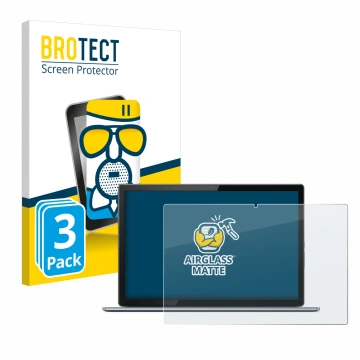 Parte frontale di una confezione del prodotto con il logo del marchio BROTECT. Accanto è raffigurato il dispositivo Lenovo Ide