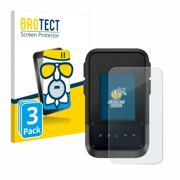 Parte frontale di una confezione del prodotto con il logo del marchio BROTECT. Accanto è raffigurato il dispositivo Garmin eTr