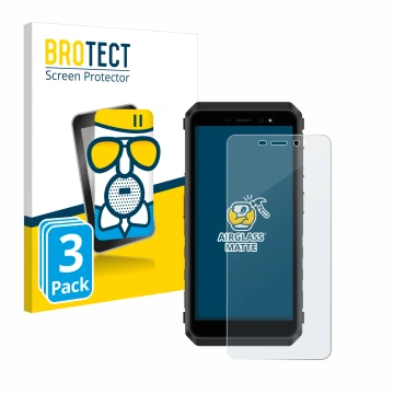 Parte frontale di una confezione del prodotto con il logo del marchio BROTECT. Accanto è raffigurato il dispositivo Ulefone Po