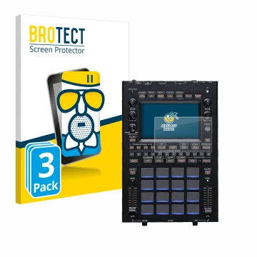 Parte frontale di una confezione del prodotto con il logo del marchio BROTECT. Accanto è raffigurato il dispositivo KORG KAOSS