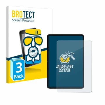 Parte frontale di una confezione del prodotto con il logo del marchio BROTECT. Accanto è raffigurato il dispositivo Xiaomi Pad