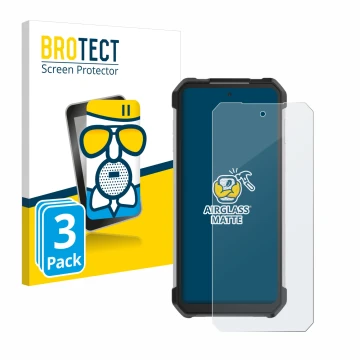 Parte frontale di una confezione del prodotto con il logo del marchio BROTECT. Accanto è raffigurato il dispositivo Unihertz T