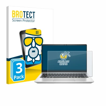 Parte frontale di una confezione del prodotto con il logo del marchio BROTECT. Accanto è raffigurato il dispositivo HP ProBook