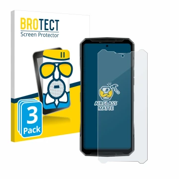 Parte frontale di una confezione del prodotto con il logo del marchio BROTECT. Accanto è raffigurato il dispositivo Doogee DK1