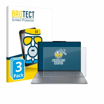 Parte frontale di una confezione del prodotto con il logo del marchio BROTECT. Accanto è raffigurato il dispositivo Lenovo Thi