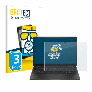 Parte frontale di una confezione del prodotto con il logo del marchio BROTECT. Accanto è raffigurato il dispositivo HP Spectre