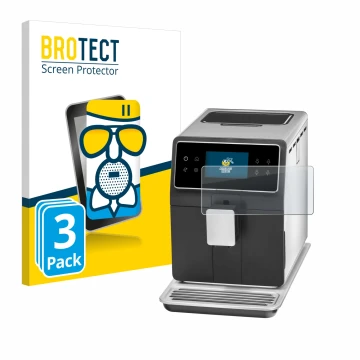 Parte frontale di una confezione del prodotto con il logo del marchio BROTECT. Accanto è raffigurato il dispositivo WMF Perfec