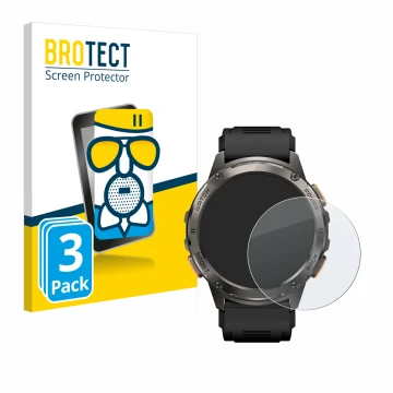 Parte frontale di una confezione del prodotto con il logo del marchio BROTECT. Accanto è raffigurato il dispositivo Kospet Tan