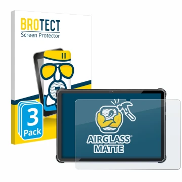Parte frontale di una confezione del prodotto con il logo del marchio BROTECT. Accanto è raffigurato il dispositivo Oukitel RT