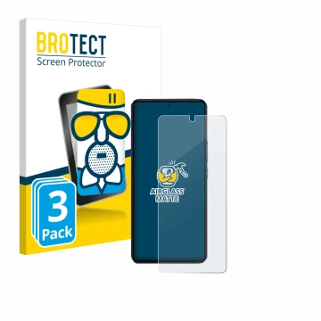 Parte frontale di una confezione del prodotto con il logo del marchio BROTECT. Accanto è raffigurato il dispositivo Vivo V40 S