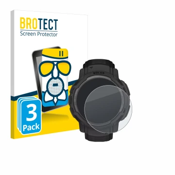 Parte frontale di una confezione del prodotto con il logo del marchio BROTECT. Accanto è raffigurato il dispositivo Garmin Ins