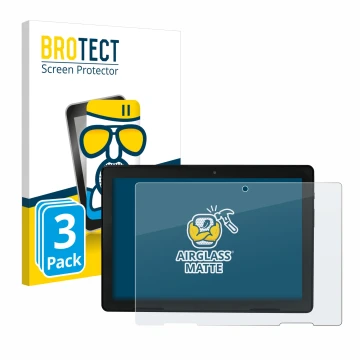 Parte frontale di una confezione del prodotto con il logo del marchio BROTECT. Accanto è raffigurato il dispositivo MEDION E10