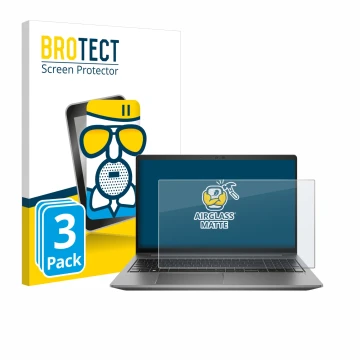 Parte frontale di una confezione del prodotto con il logo del marchio BROTECT. Accanto è raffigurato il dispositivo HP Zbook P
