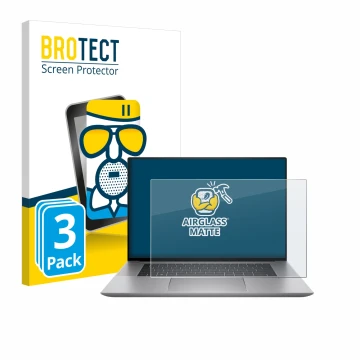 Parte frontale di una confezione del prodotto con il logo del marchio BROTECT. Accanto è raffigurato il dispositivo HP Zbook S