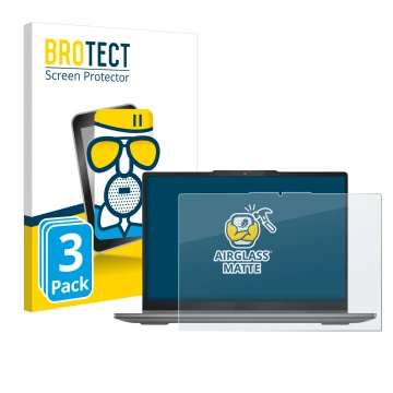 Parte frontale di una confezione del prodotto con il logo del marchio BROTECT. Accanto è raffigurato il dispositivo Lenovo Ide