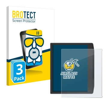 Parte frontale di una confezione del prodotto con il logo del marchio BROTECT. Accanto è raffigurato il dispositivo PocketBook