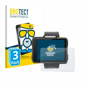 Parte frontale di una confezione del prodotto con il logo del marchio BROTECT. Accanto è raffigurato il dispositivo Newland WD