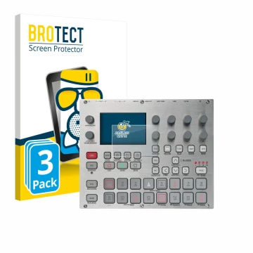 Parte frontale di una confezione del prodotto con il logo del marchio BROTECT. Accanto è raffigurato il dispositivo Elektron S