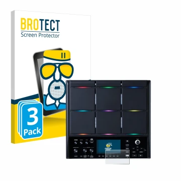 Parte frontale di una confezione del prodotto con il logo del marchio BROTECT. Accanto è raffigurato il dispositivo Roland SPD