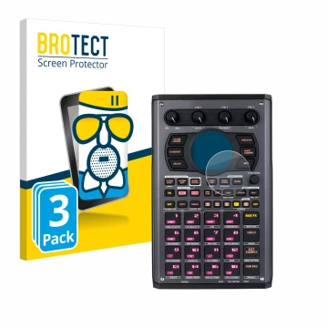 Parte frontale di una confezione del prodotto con il logo del marchio BROTECT. Accanto è raffigurato il dispositivo Roland SP-