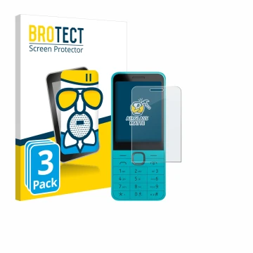 Parte frontale di una confezione del prodotto con il logo del marchio BROTECT. Accanto è raffigurato il dispositivo Nokia 235 