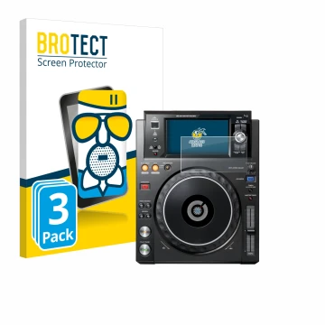 Parte frontale di una confezione del prodotto con il logo del marchio BROTECT. Accanto è raffigurato il dispositivo Pioneer XD