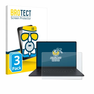 Parte frontale di una confezione del prodotto con il logo del marchio BROTECT. Accanto è raffigurato il dispositivo ASUS ProAr