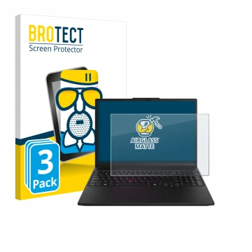 Parte frontale di una confezione del prodotto con il logo del marchio BROTECT. Accanto è raffigurato il dispositivo Lenovo Thi