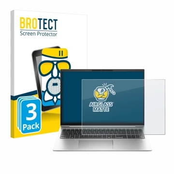 Parte frontale di una confezione del prodotto con il logo del marchio BROTECT. Accanto è raffigurato il dispositivo HP EliteBo