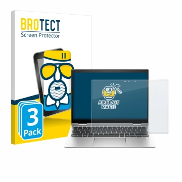 Parte frontale di una confezione del prodotto con il logo del marchio BROTECT. Accanto è raffigurato il dispositivo HP Elite x