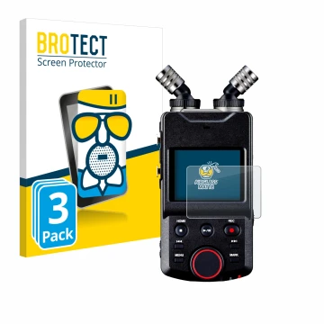 Parte frontale di una confezione del prodotto con il logo del marchio BROTECT. Accanto è raffigurato il dispositivo Tascam Por