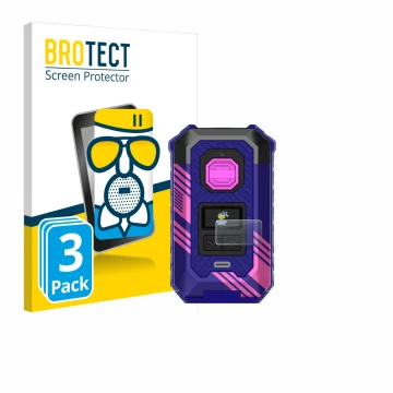 Parte frontale di una confezione del prodotto con il logo del marchio BROTECT. Accanto è raffigurato il dispositivo Vaporesso 