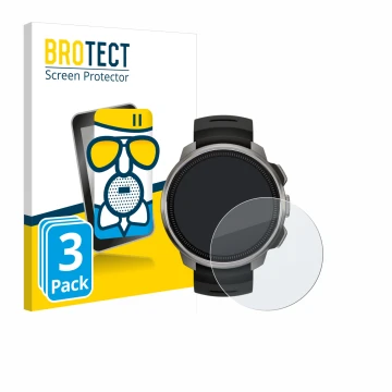 Parte frontale di una confezione del prodotto con il logo del marchio BROTECT. Accanto è raffigurato il dispositivo Suunto Oce