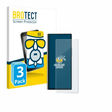 Parte frontale di una confezione del prodotto con il logo del marchio BROTECT. Accanto è raffigurato il dispositivo Samsung Ga