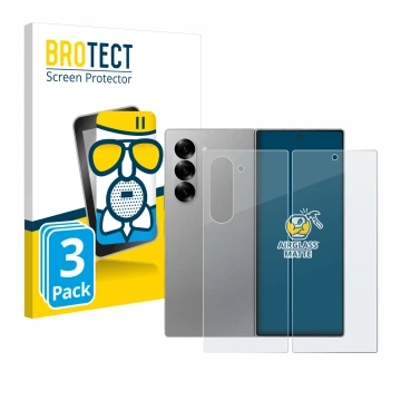 Parte frontale di una confezione del prodotto con il logo del marchio BROTECT. Accanto è raffigurato il dispositivo Samsung Ga