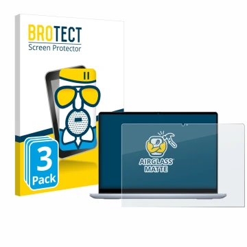 Parte frontale di una confezione del prodotto con il logo del marchio BROTECT. Accanto è raffigurato il dispositivo Dell Inspi