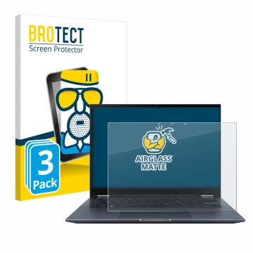 Parte frontale di una confezione del prodotto con il logo del marchio BROTECT. Accanto è raffigurato il dispositivo ASUS Vivob
