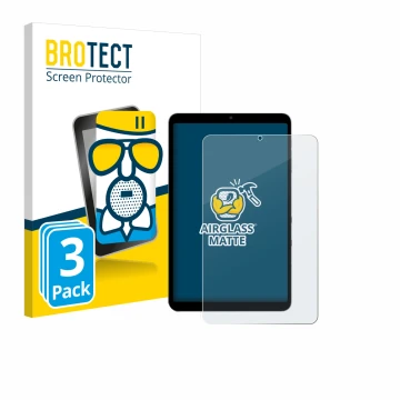 Parte frontale di una confezione del prodotto con il logo del marchio BROTECT. Accanto è raffigurato il dispositivo Alldocube 