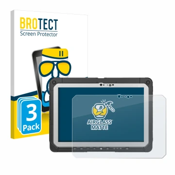 Parte frontale di una confezione del prodotto con il logo del marchio BROTECT. Accanto è raffigurato il dispositivo Panasonic 