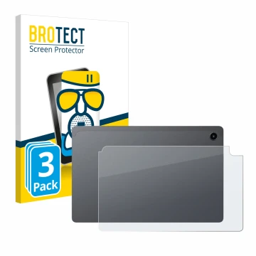 Parte frontale di una confezione del prodotto con il logo del marchio BROTECT. Accanto è raffigurato il dispositivo Alldocube 