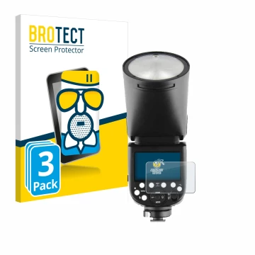 Parte frontale di una confezione del prodotto con il logo del marchio BROTECT. Accanto è raffigurato il dispositivo Godox TT68