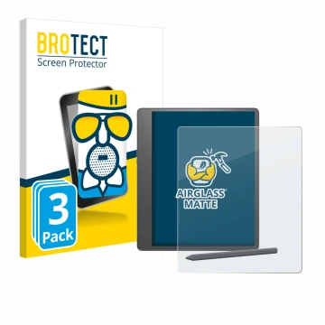 Parte frontale di una confezione del prodotto con il logo del marchio BROTECT. Accanto è raffigurato il dispositivo Amazon Kin