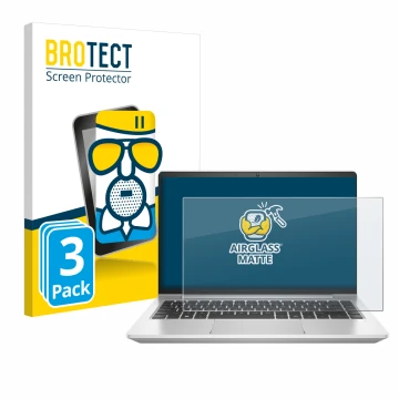 Parte frontale di una confezione del prodotto con il logo del marchio BROTECT. Accanto è raffigurato il dispositivo HP ProBook